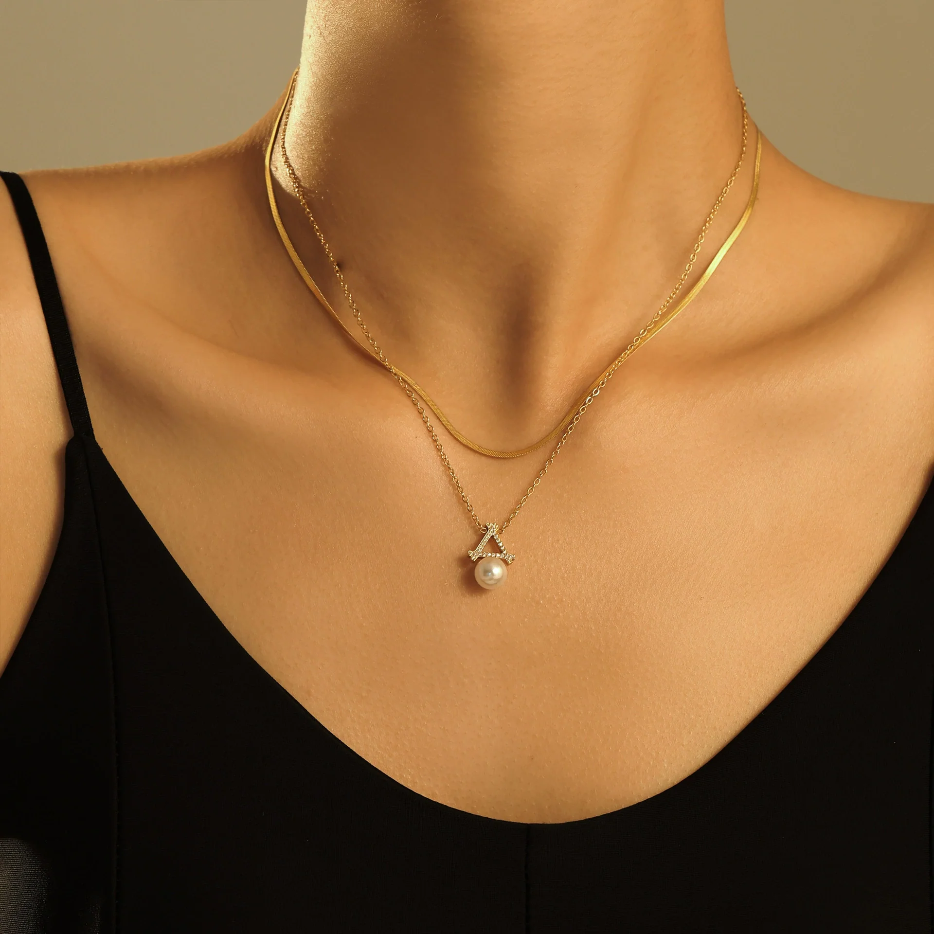 Wholesale Titanium Steel Bead Pendant Necklace With Geometric Pattern And Electroplating For Women