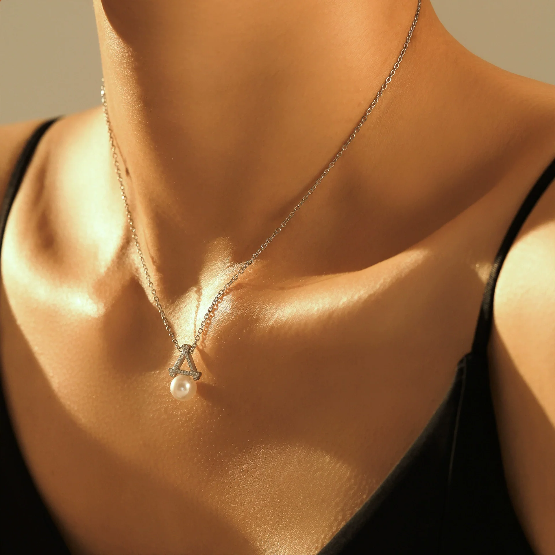 Wholesale Titanium Steel Bead Pendant Necklace With Geometric Pattern And Electroplating For Women - Image 4