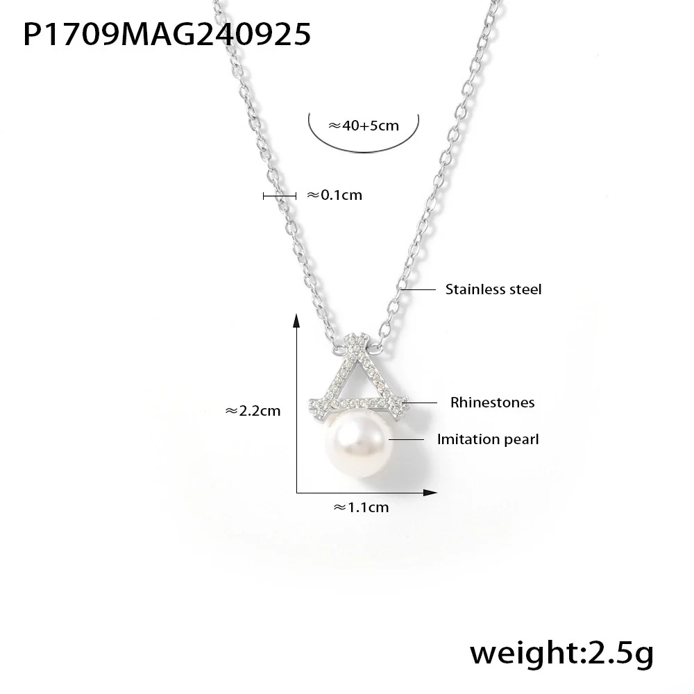 Wholesale Titanium Steel Bead Pendant Necklace With Geometric Pattern And Electroplating For Women - Image 7