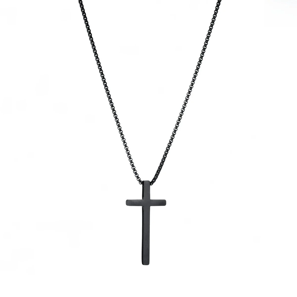 Wholesale Titanium Steel Cross Pendant Jewelry With Pearl Chain And Electroplating Treatment - Image 5