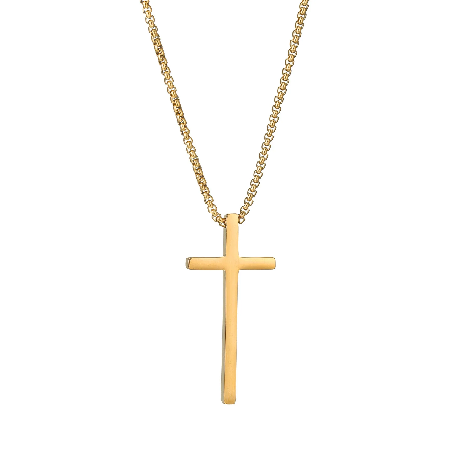 Wholesale Titanium Steel Cross Pendant Jewelry With Pearl Chain And Electroplating Treatment - Image 8
