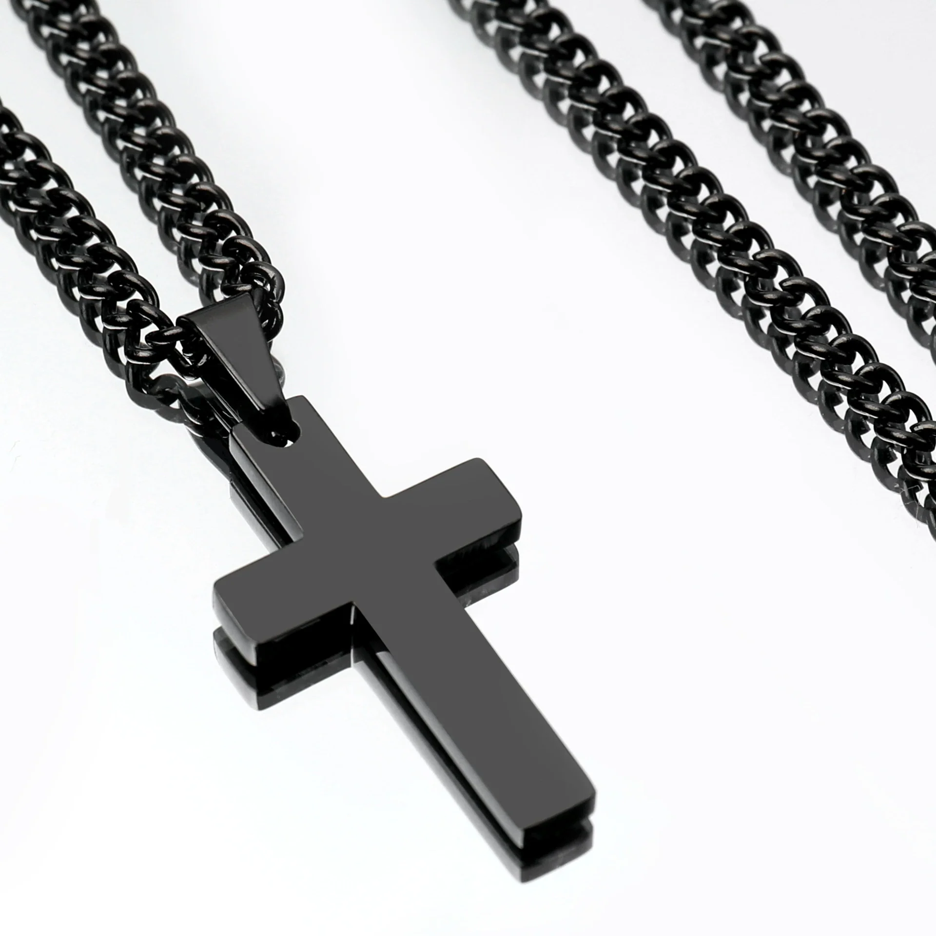 Wholesale Titanium Steel Cross Pendant Necklace For Men And Women With Electroplating - Image 4