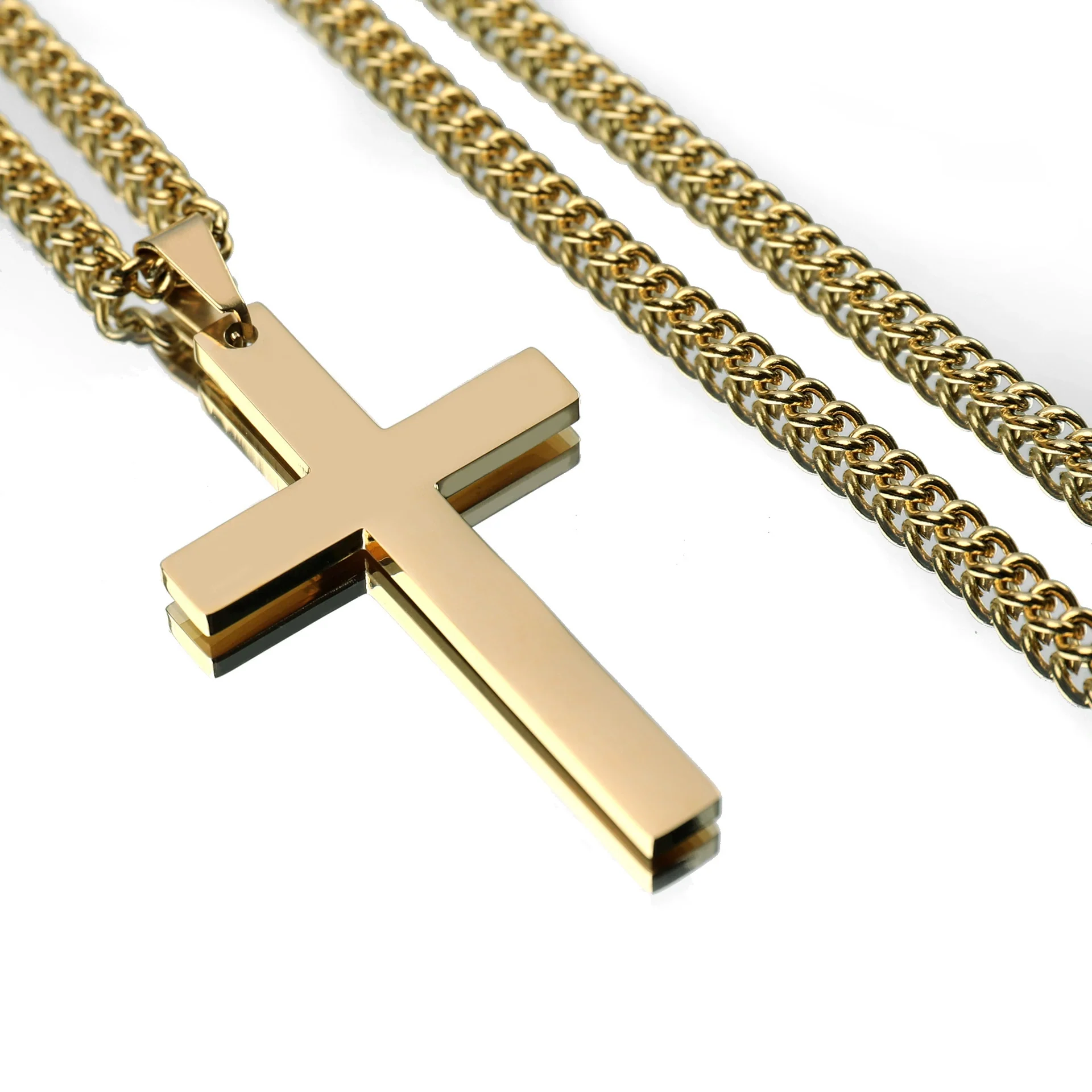 Wholesale Titanium Steel Cross Pendant Necklace For Men And Women With Electroplating - Image 5