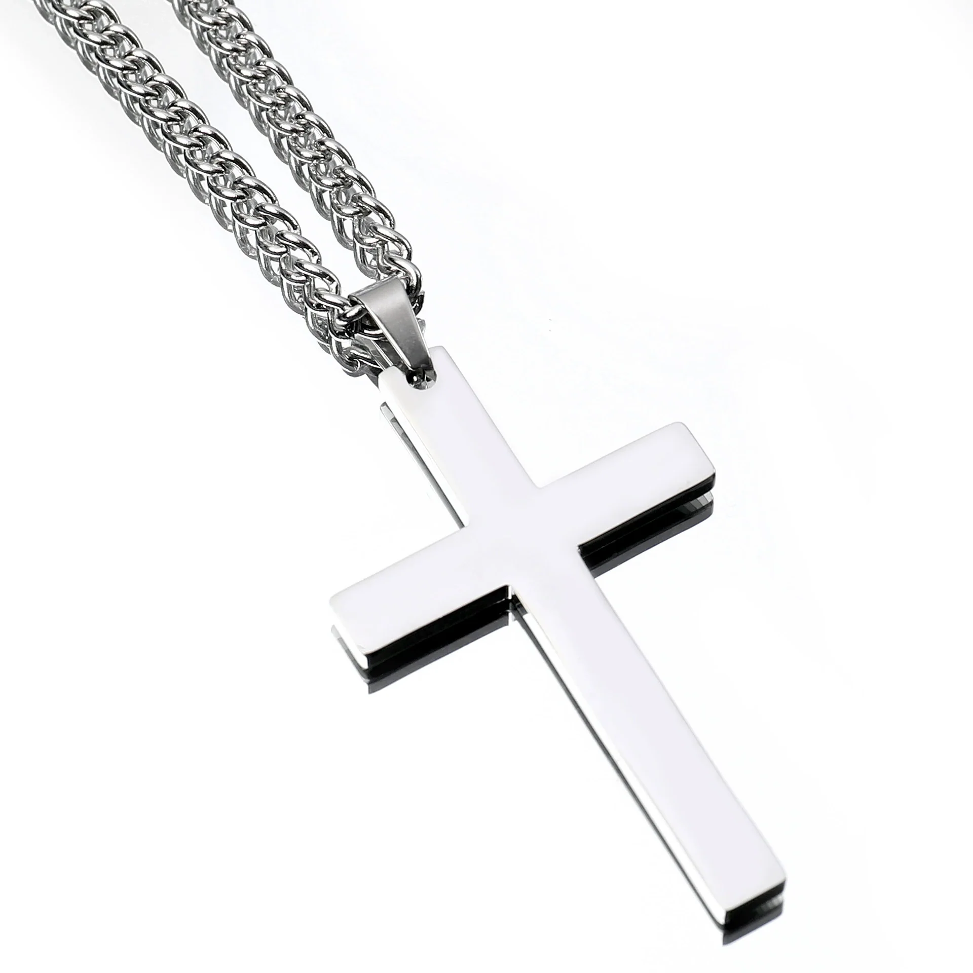 Wholesale Titanium Steel Cross Pendant Necklace For Men And Women With Electroplating - Image 6