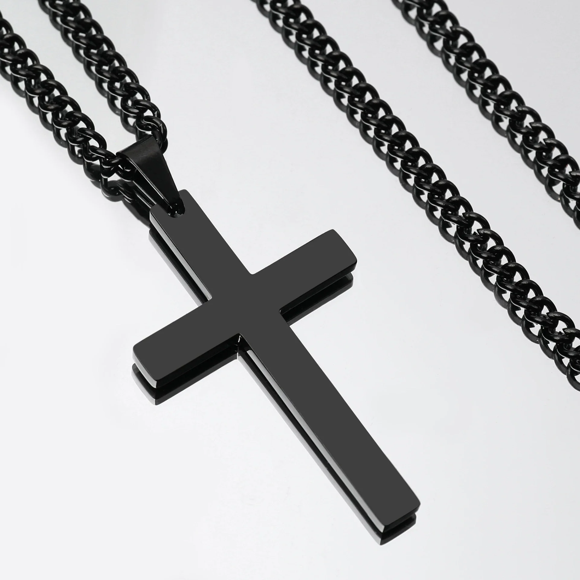 Wholesale Titanium Steel Cross Pendant Necklace For Men And Women With Electroplating - Image 7