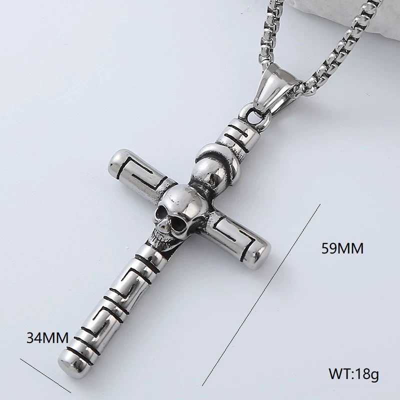 Wholesale Titanium Steel Cross Pendant Necklace Geometric Punk Hiphop Style With Polishing - Image 18
