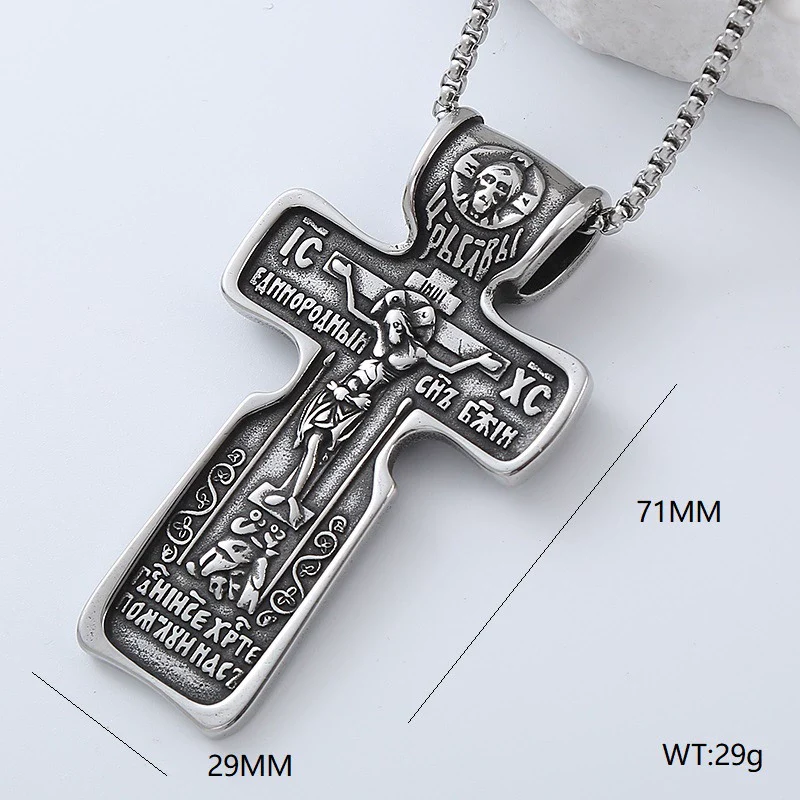 Wholesale Titanium Steel Cross Pendant Necklace Geometric Punk Hiphop Style With Polishing - Image 20