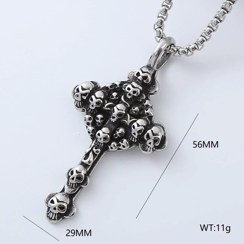 Wholesale Titanium Steel Cross Pendant Necklace Geometric Punk Hiphop Style With Polishing - Image 22