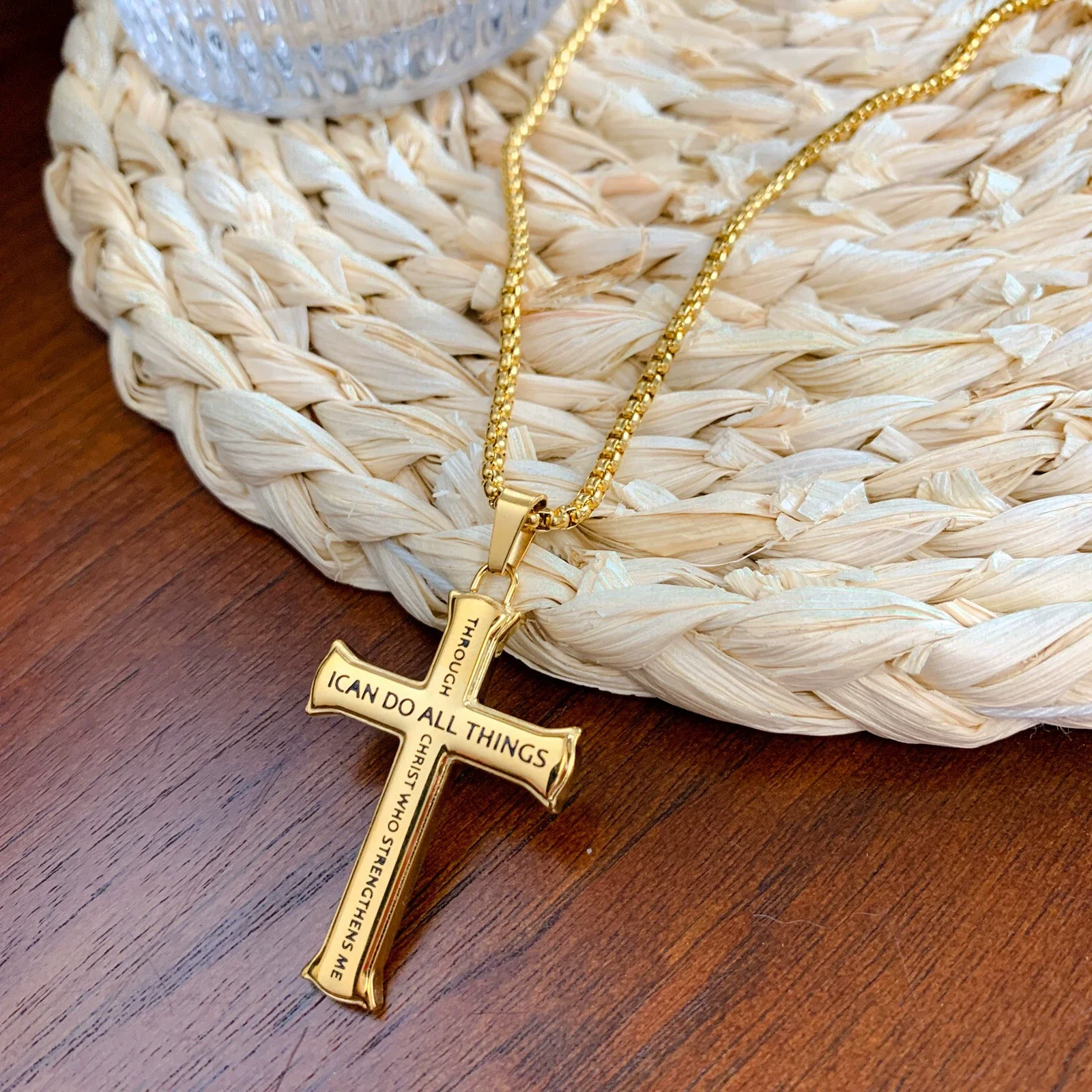 Wholesale Titanium Steel Cross Pendant Necklace With Geometric Pattern And Electroplating For Men Hiphop Style - Image 7