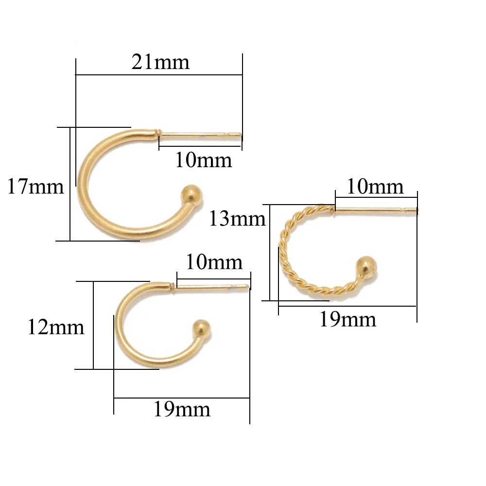 Wholesale Titanium Steel Cshaped Earrings With Styling Of Letters Numbers Text And Electroplating Design For Men - Image 2