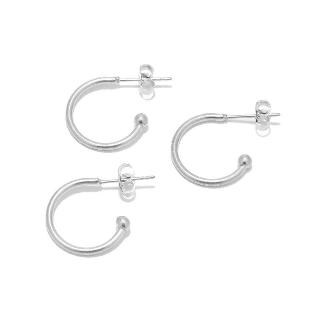 Wholesale Titanium Steel Cshaped Earrings With Styling Of Letters Numbers Text And Electroplating Design For Men - Image 5