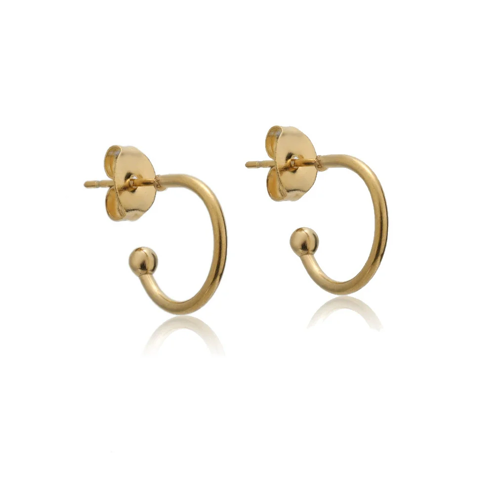 Wholesale Titanium Steel Cshaped Earrings With Styling Of Letters Numbers Text And Electroplating Design For Men - Image 7