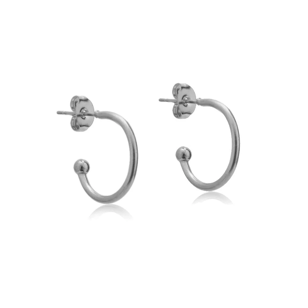 Wholesale Titanium Steel Cshaped Earrings With Styling Of Letters Numbers Text And Electroplating Design For Men - Image 9