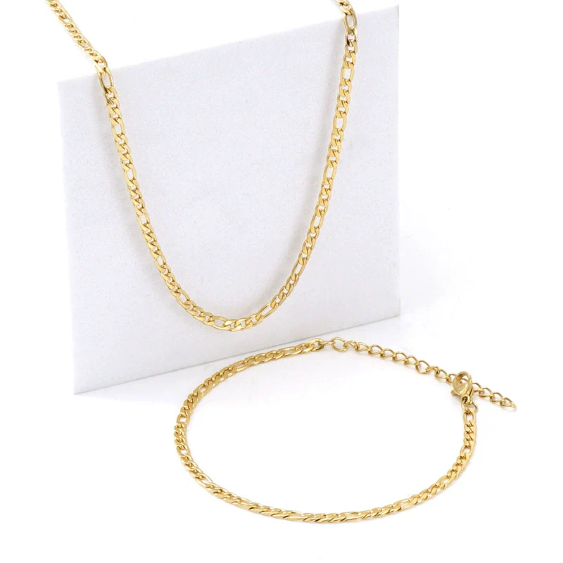 Wholesale Titanium Steel Electroplated Bracelet Necklace Jewelry Chain - Image 2