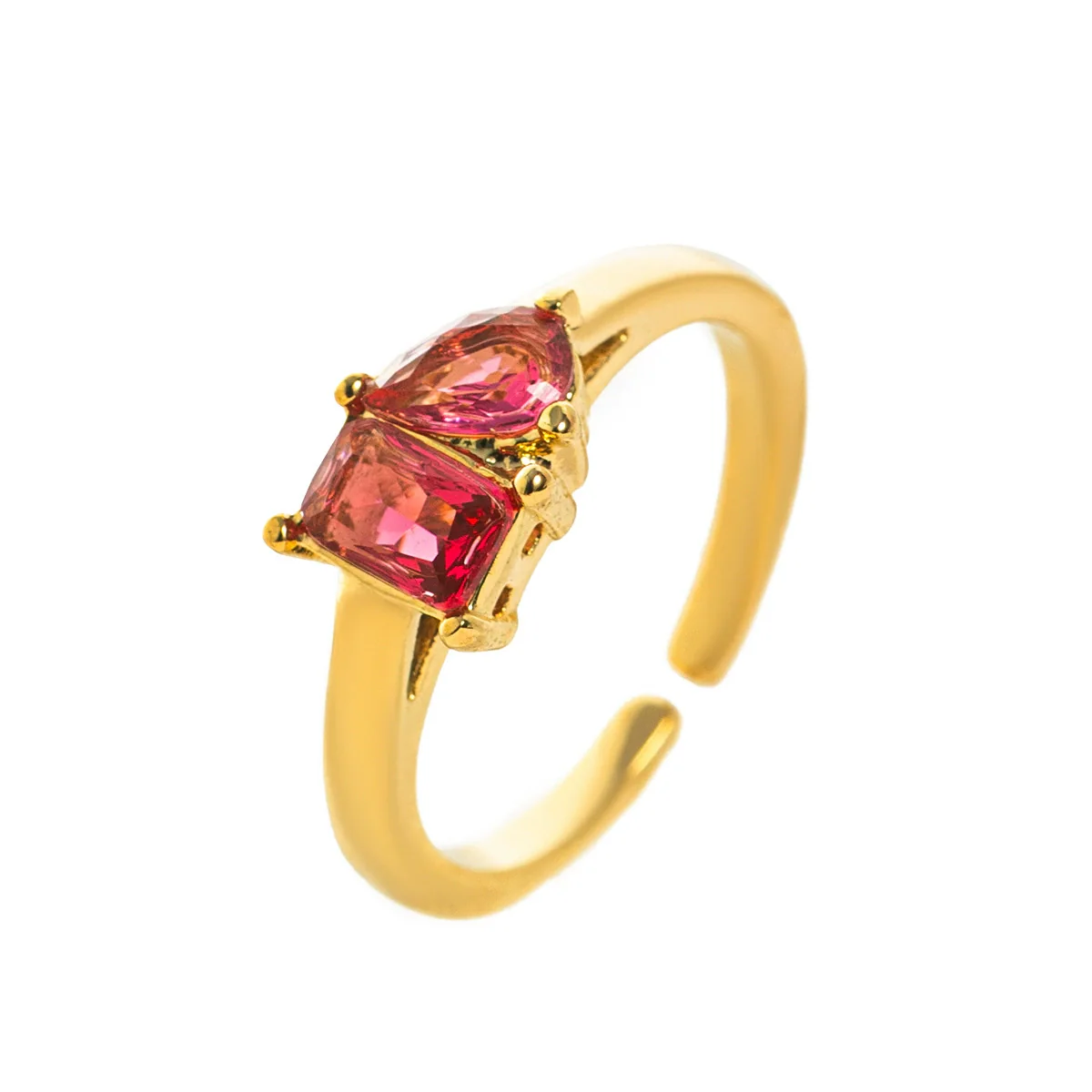 Wholesale Titanium Steel Electroplated Geometric Retro Unisex December Birthstone Ring With Color Preservation - Image 6