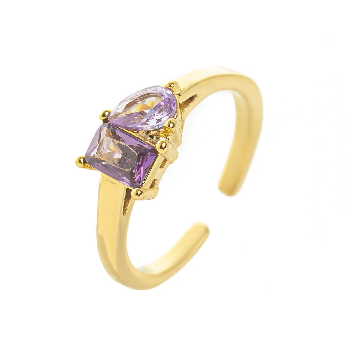Wholesale Titanium Steel Electroplated Geometric Retro Unisex December Birthstone Ring With Color Preservation - Image 7