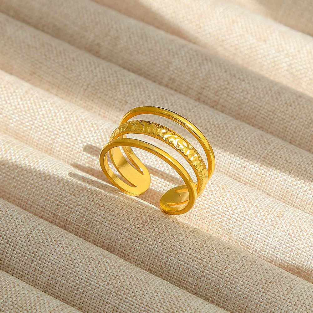 Wholesale Titanium Steel Electroplated Ins Style Heart Shape Geometric Retro Colorful Natural Stone Inlaid Unisex Women's Ring - Image 7