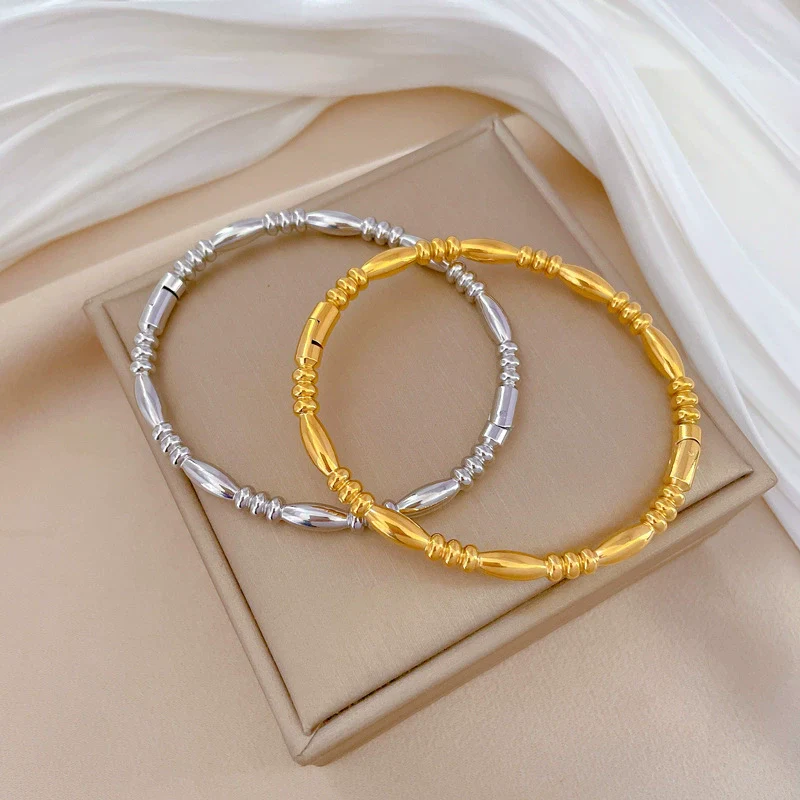 Wholesale Titanium Steel Electroplated Zen Stick Bracelet In Retro Fashion Style - Image 2