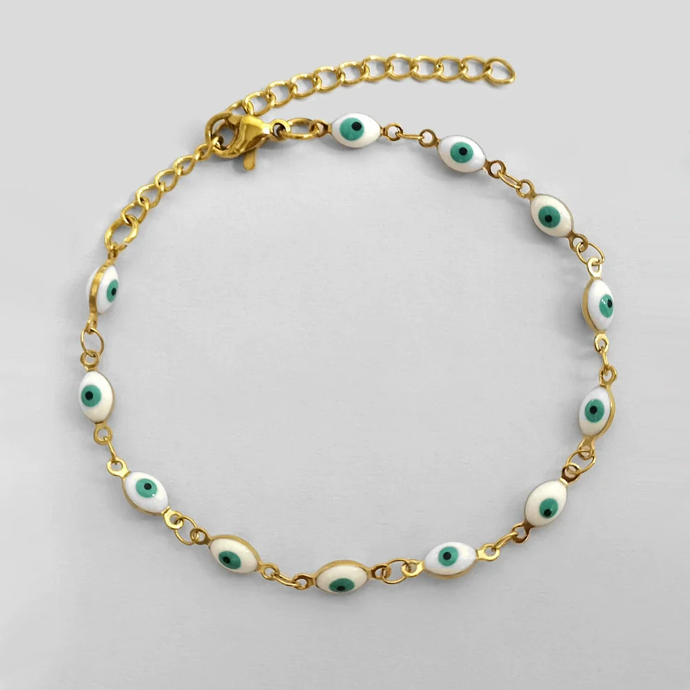 Wholesale Titanium Steel Evil Eye Bracelet With Dripping Oil Design For Women And Unisex - Image 6