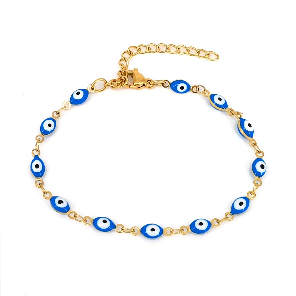 Wholesale Titanium Steel Evil Eye Bracelet With Dripping Oil Design For Women And Unisex - Image 7