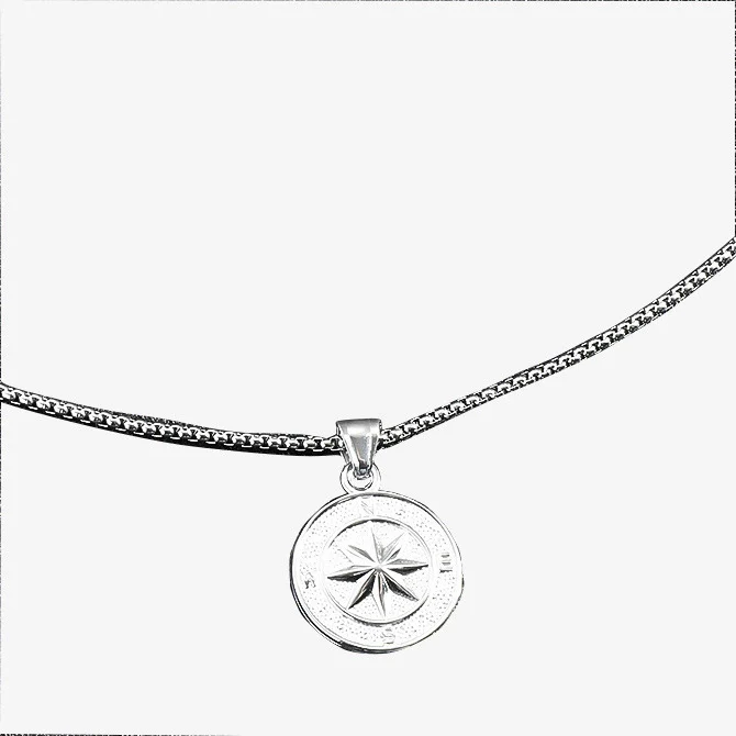Wholesale Titanium Steel Geometric Compass Pendant Necklace Electroplated Unisex Fashion Accessory - Image 5
