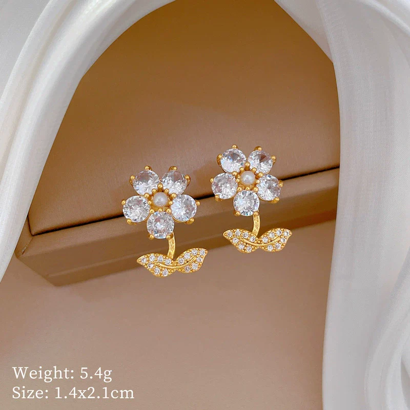Wholesale Titanium Steel Geometric Electroplated Necklace And Earrings Set For Women - Image 6