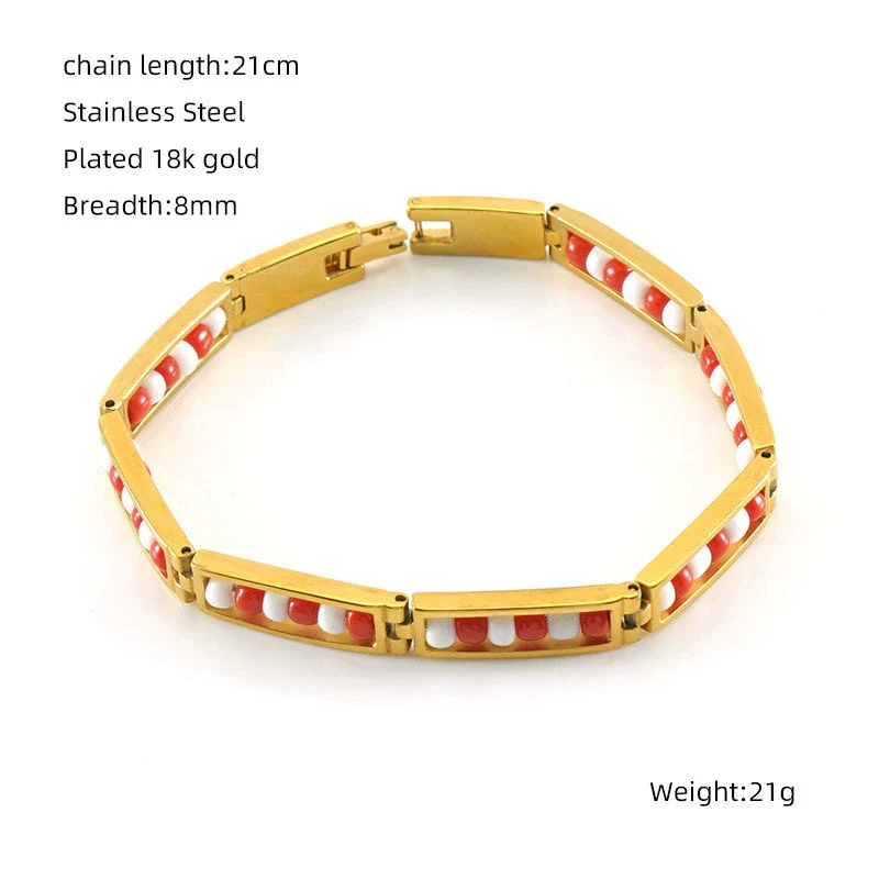Wholesale 316L Stainless Steel Geometric Electroplated Women's Bracelet Jewelry - Image 10