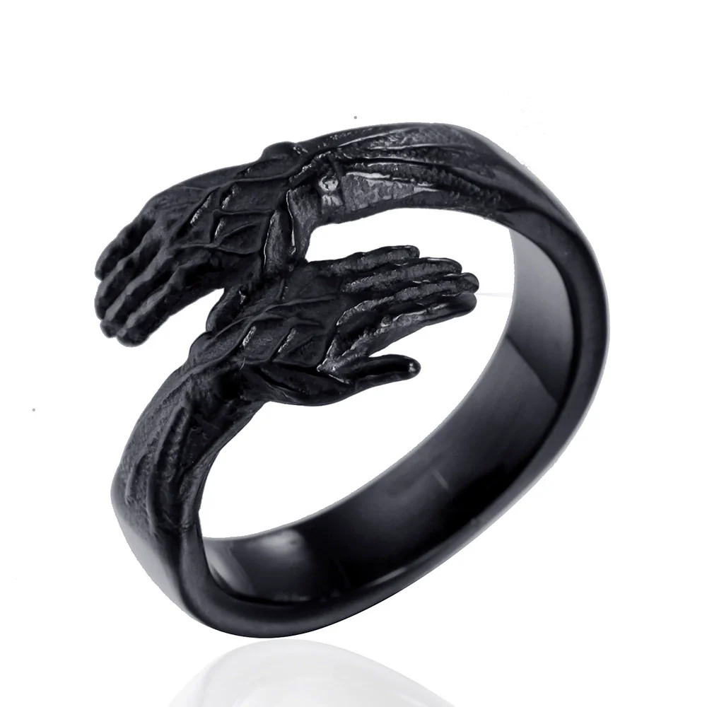 Wholesale Titanium Steel Geometric Handmade Palm Ring For Men And Unisex