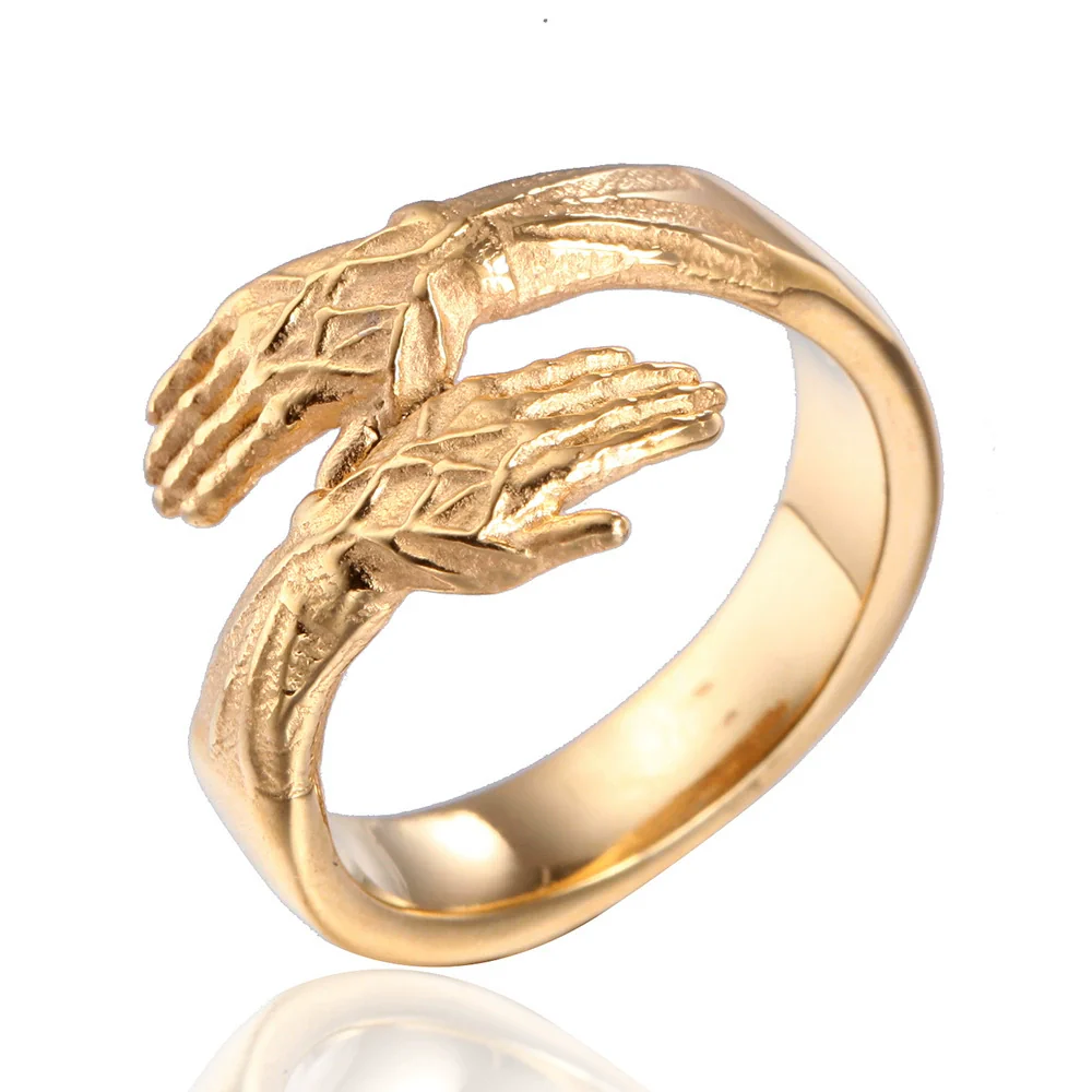 Wholesale Titanium Steel Geometric Handmade Palm Ring For Men And Unisex - Image 8