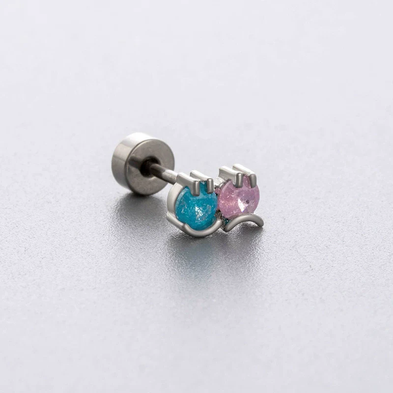 Wholesale Titanium Steel Geometric Little Fresh Style Zirconia Earrings For Women - Image 5