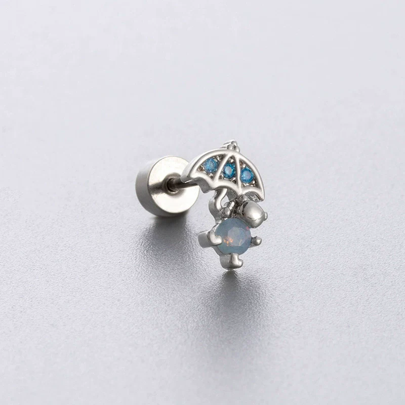 Wholesale Titanium Steel Geometric Little Fresh Style Zirconia Earrings For Women - Image 6