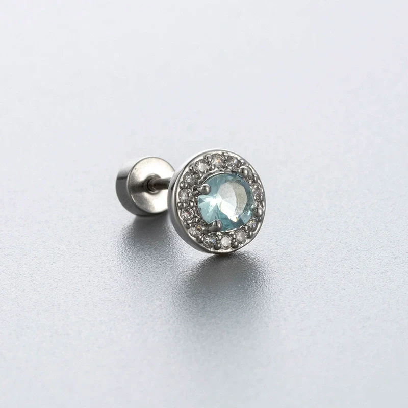 Wholesale Titanium Steel Geometric Little Fresh Style Zirconia Earrings For Women - Image 7
