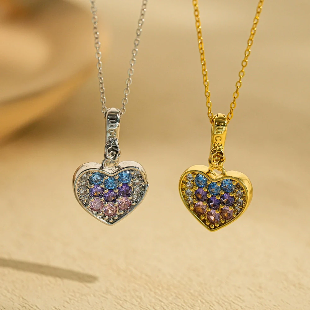 Wholesale Titanium Steel Geometric Love Necklace Pendant O Chain For Women - Image 2