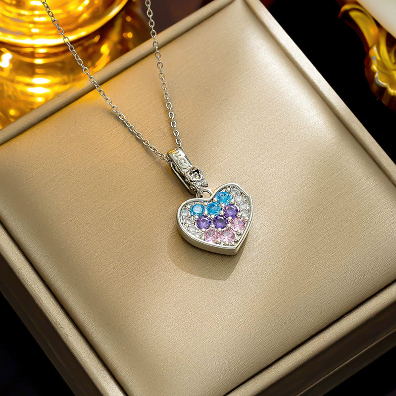Wholesale Titanium Steel Geometric Love Necklace Pendant O Chain For Women - Image 7