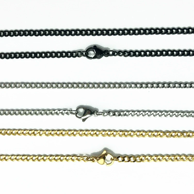 Wholesale Titanium Steel Geometric Necklace Pendant Chain Accessories With Electroplating And Grinding Treatment - Image 2