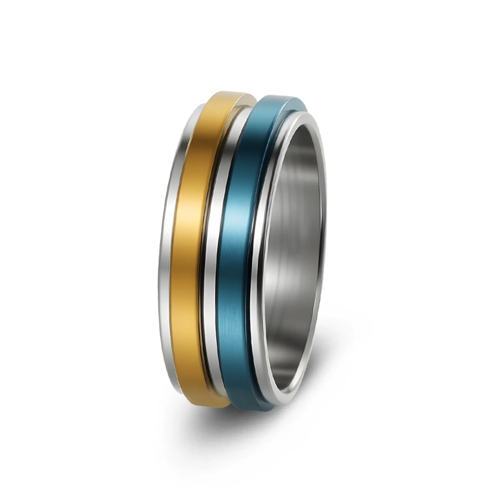 Wholesale Titanium Steel Geometric Rotating Ring Jewelry Stressrelief Hand Accessory Electroplated Unisex - Image 10