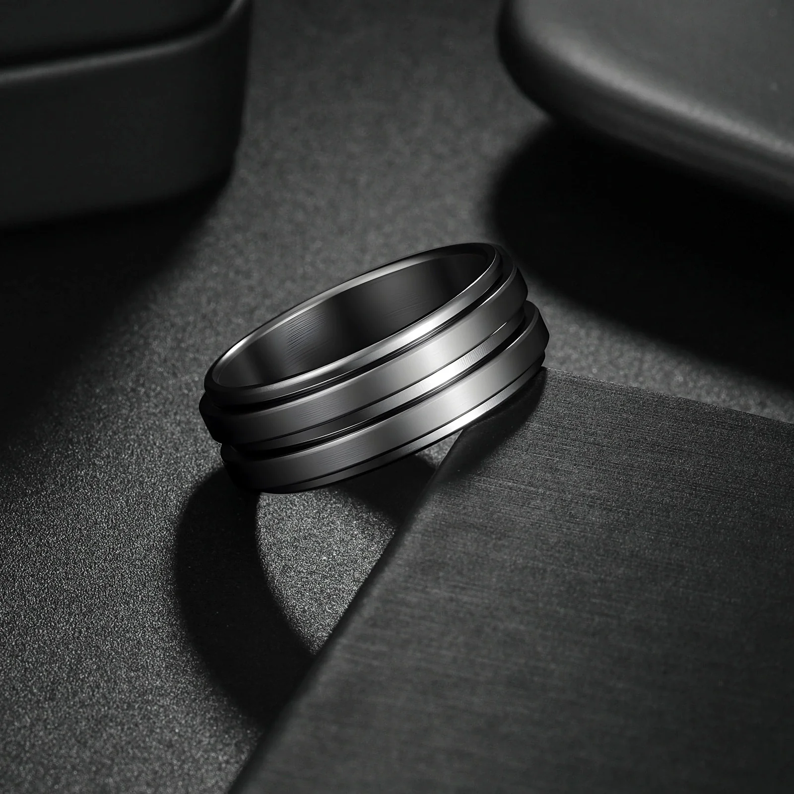 Wholesale Titanium Steel Geometric Rotating Ring Jewelry Stressrelief Hand Accessory Electroplated Unisex - Image 4
