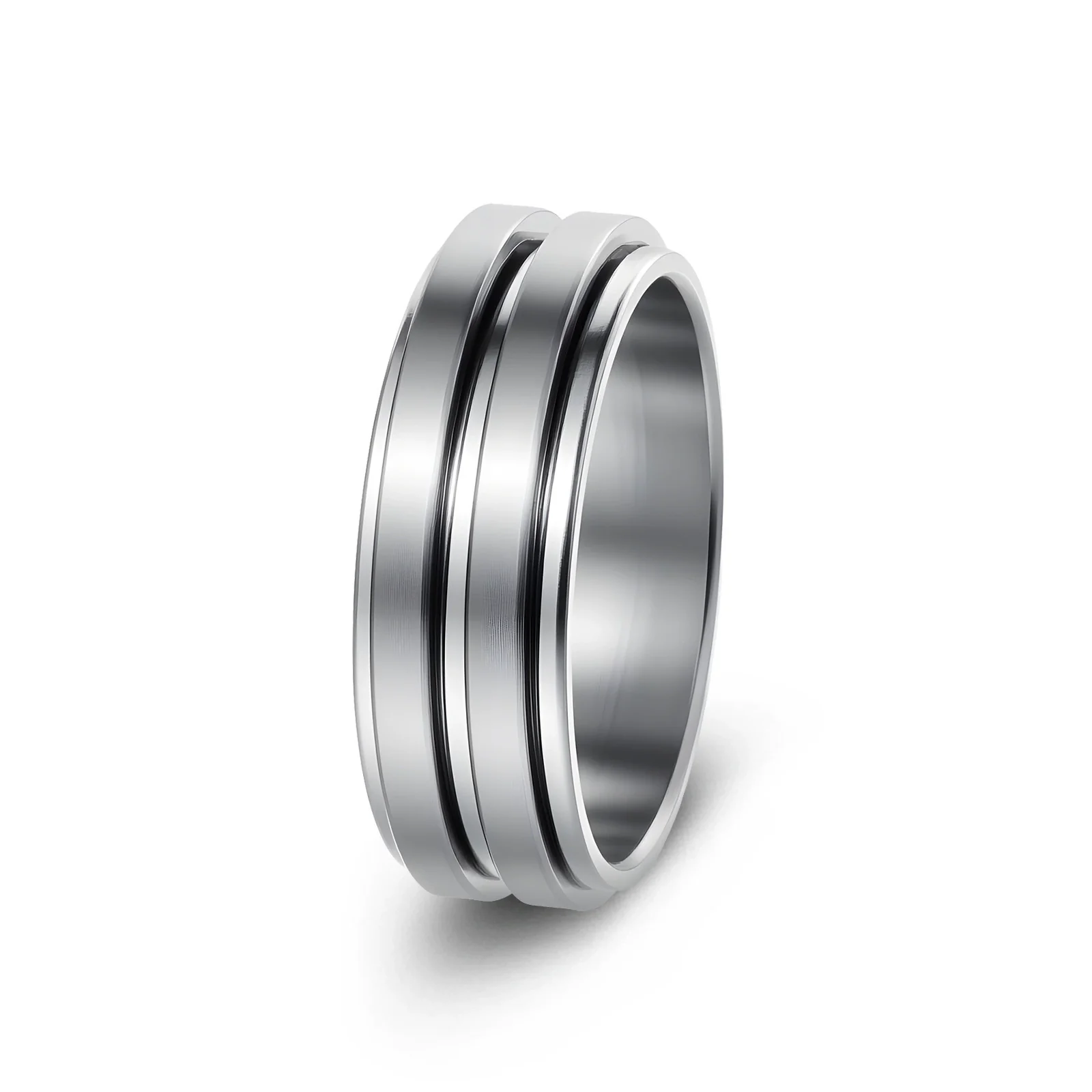 Wholesale Titanium Steel Geometric Rotating Ring Jewelry Stressrelief Hand Accessory Electroplated Unisex - Image 6