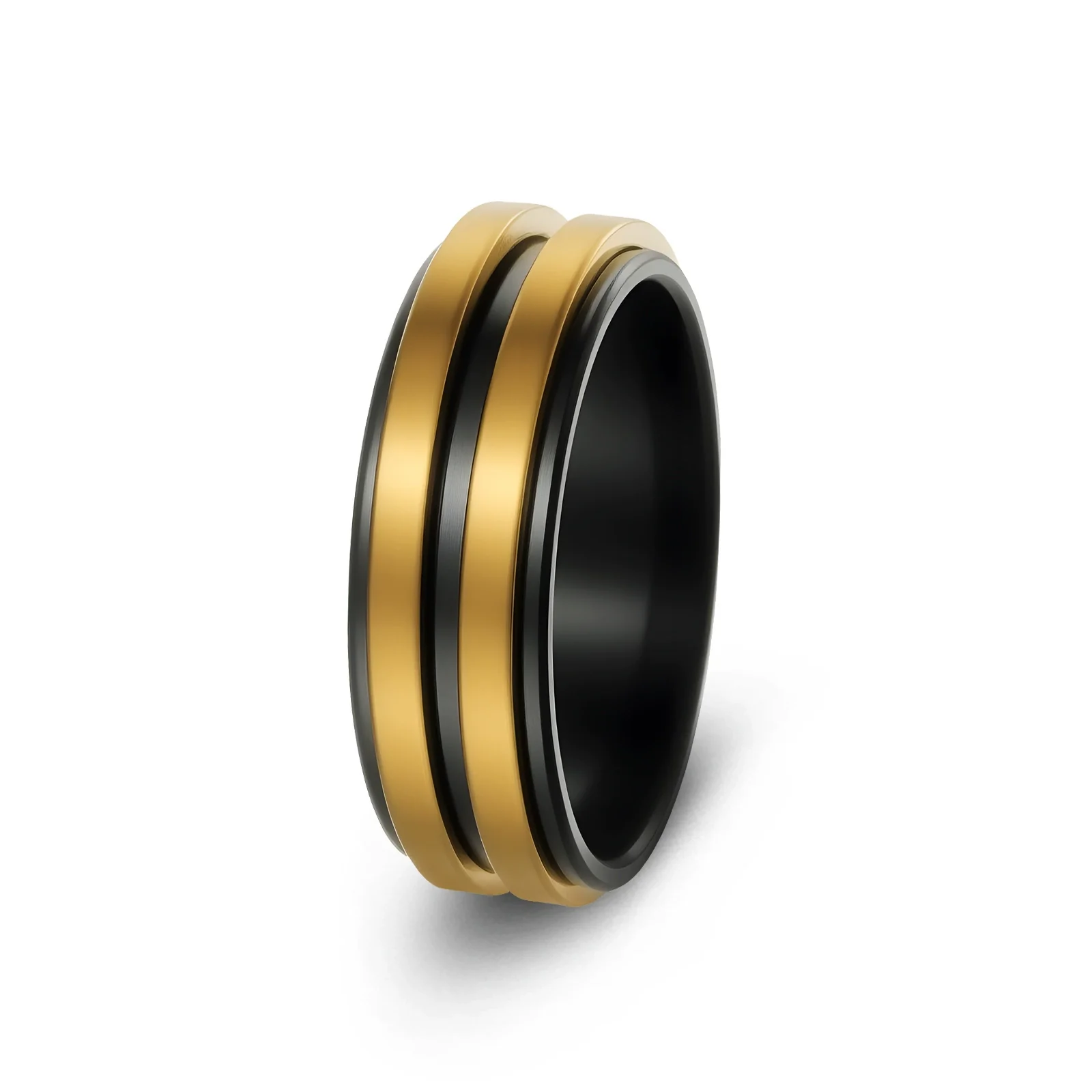 Wholesale Titanium Steel Geometric Rotating Ring Jewelry Stressrelief Hand Accessory Electroplated Unisex - Image 8