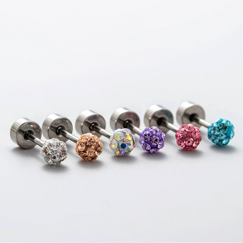 Wholesale Titanium Steel Geometric Simple Style Electroplated Ear Nail For Women - Image 4