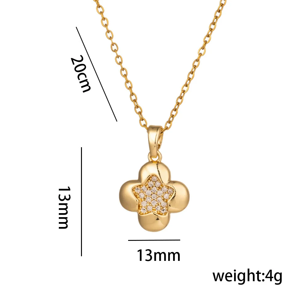 Wholesale Titanium Steel Geometric Snake Bone Chain Necklace For Women With Electroplating And Star Four Flower Pendant Simple Fashion Design - Image 5