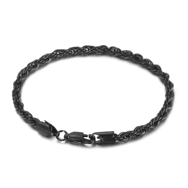 Wholesale Titanium Steel Geometric Sporty Style Spiral Hemp Rope Twist Chain Women's Bracelet - Image 17