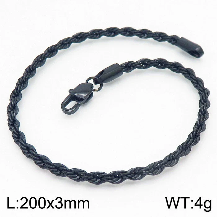 Wholesale Titanium Steel Geometric Sporty Style Spiral Hemp Rope Twist Chain Women's Bracelet - Image 28