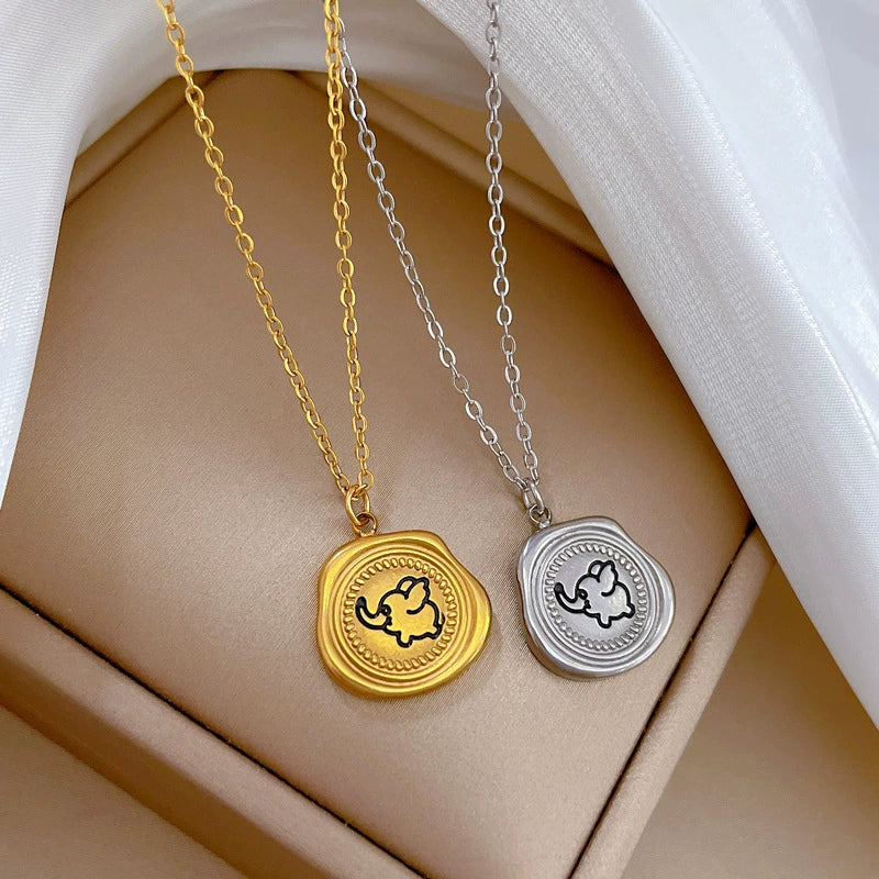 Wholesale Titanium Steel Geometric Style Electroplated Necklace For Women - Image 2