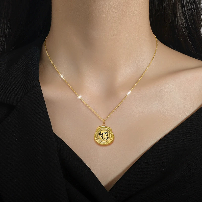 Wholesale Titanium Steel Geometric Style Electroplated Necklace For Women - Image 3