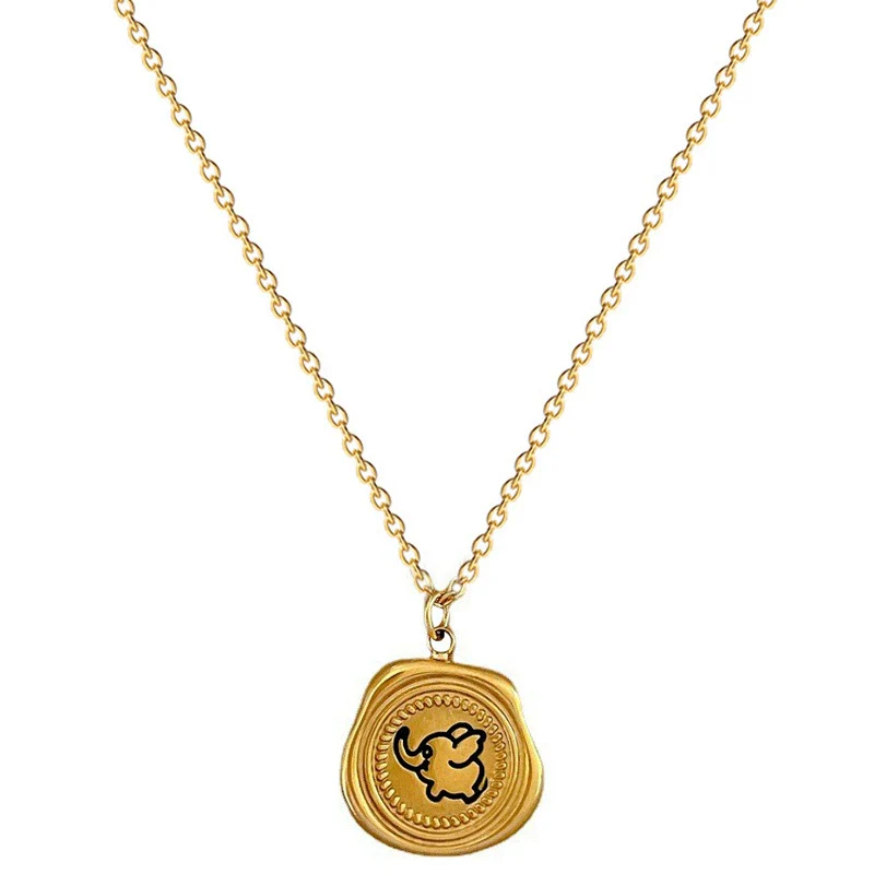 Wholesale Titanium Steel Geometric Style Electroplated Necklace For Women - Image 5
