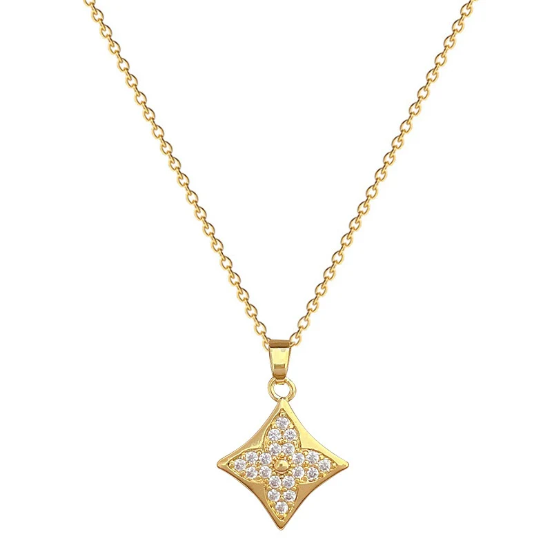 Wholesale Titanium Steel Geometric Style Electroplated Women's Necklace And Earrings Set - Image 5
