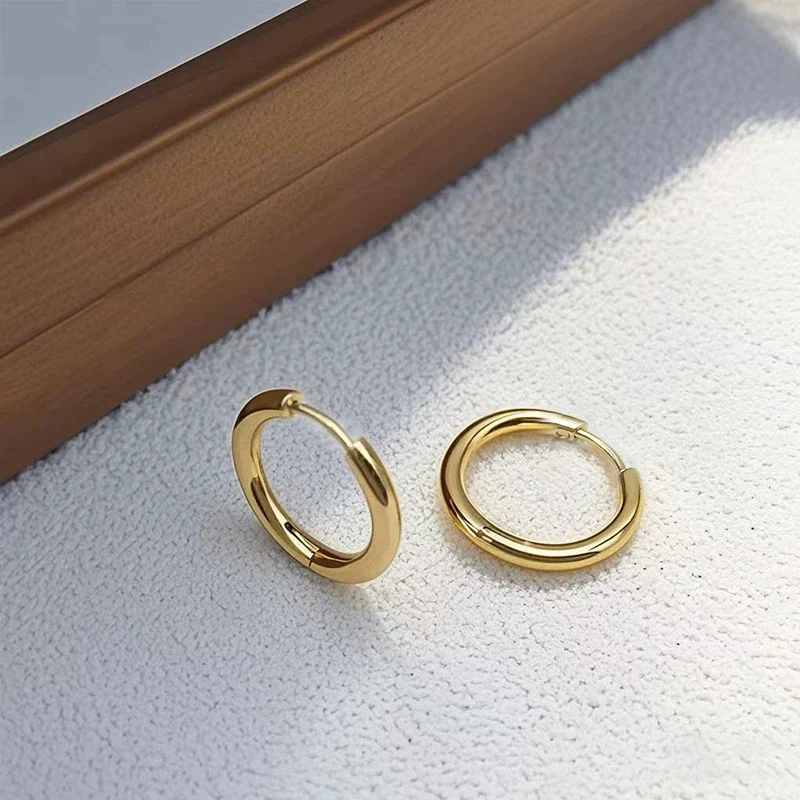 Wholesale Titanium Steel Geometric Style Women's Classic Earrings With Polishing Treatment - Image 3