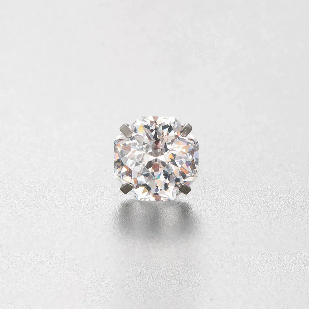 Wholesale Titanium Steel Geometric Sweet Style Zirconia Stud Earrings For Women - Image 5