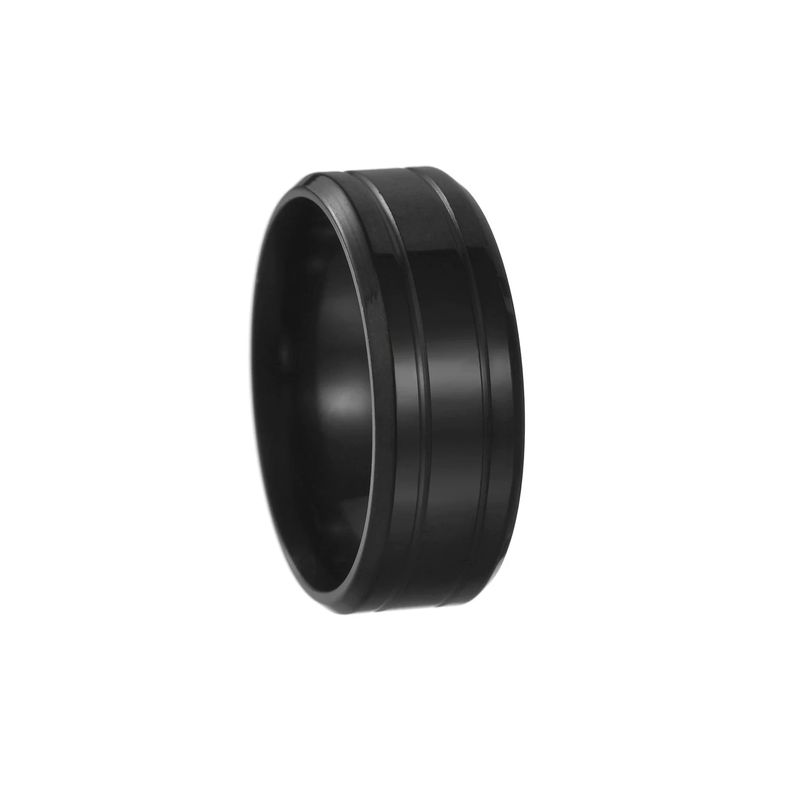 Wholesale Titanium Steel Geometric Wedding Ring For Men And Women With Electroplating Treatment Simple And Elegant Style - Image 6
